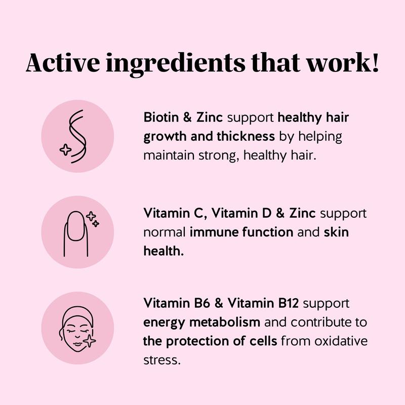 Biotin Gummy Bears for Hair Growth, Skin & Nails