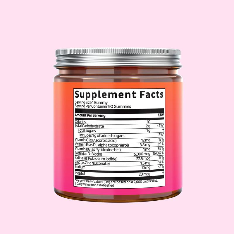 Biotin Gummy Bears for Hair Growth, Skin & Nails